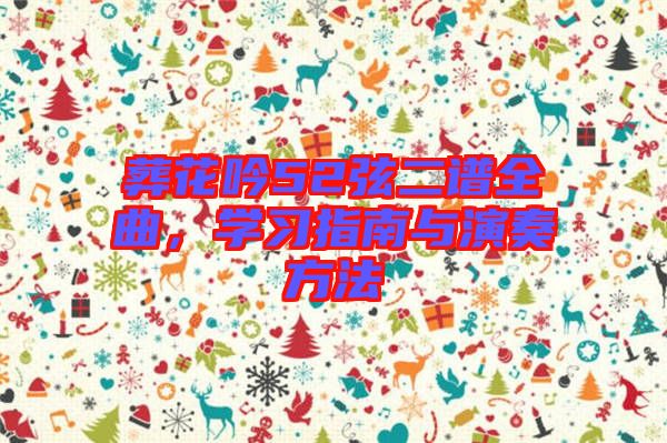 葬花吟52弦二譜全曲，學(xué)習(xí)指南與演奏方法