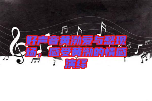 好聲音黃渤愛與愁現(xiàn)場，感受黃渤的情感演繹