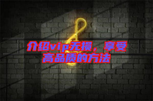 介紹vip無損，享受高品質(zhì)的方法