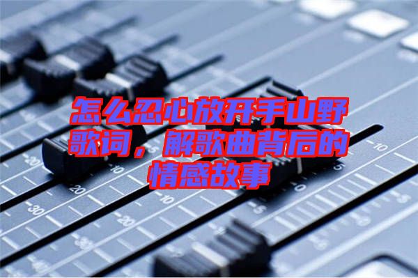 怎么忍心放開手山野歌詞，解歌曲背后的情感故事