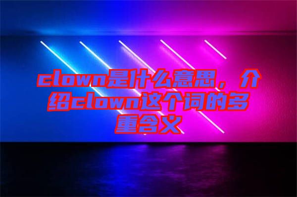 clown是什么意思，介紹clown這個詞的多重含義