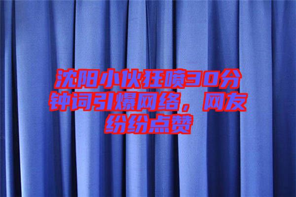 沈陽小伙狂噴30分鐘詞引爆網(wǎng)絡(luò)，網(wǎng)友紛紛點(diǎn)贊