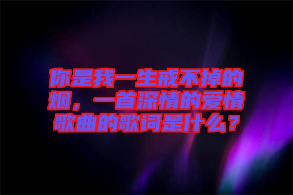 你是我一生戒不掉的煙，一首深情的愛情歌曲的歌詞是什么？