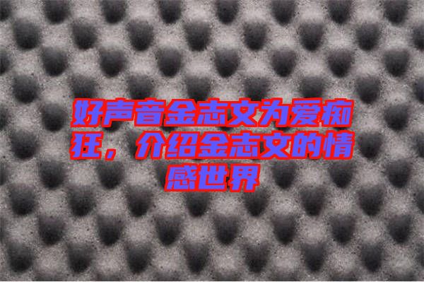 好聲音金志文為愛癡狂，介紹金志文的情感世界