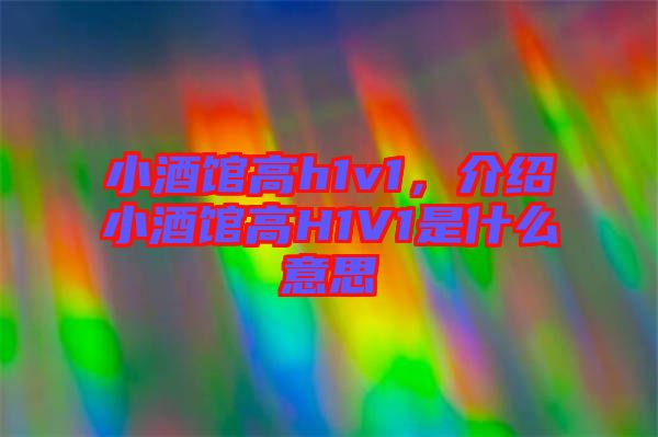 小酒館高h(yuǎn)1v1，介紹小酒館高H1V1是什么意思