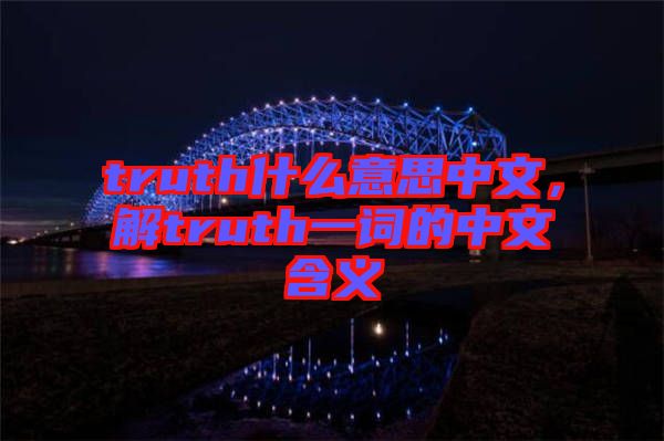 truth什么意思中文，解truth一詞的中文含義