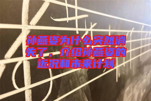 孫燕姿為什么突然消失了，介紹孫燕姿的近況和未來計劃