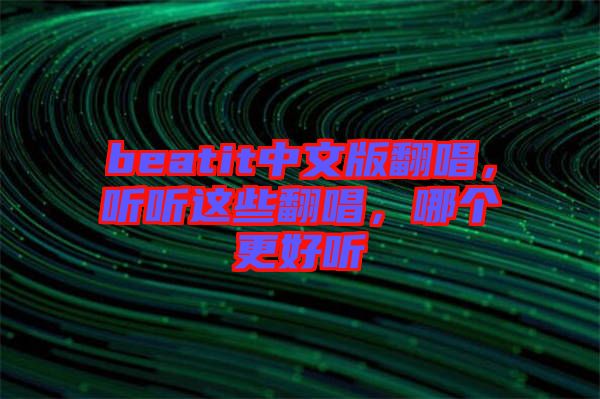 beatit中文版翻唱，聽聽這些翻唱，哪個(gè)更好聽