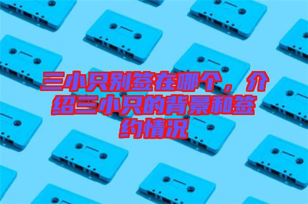 三小只別簽在哪個(gè)，介紹三小只的背景和簽約情況