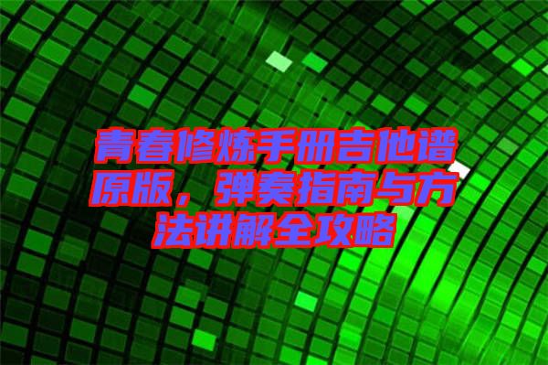 青春修煉手冊(cè)吉他譜原版，彈奏指南與方法講解全攻略