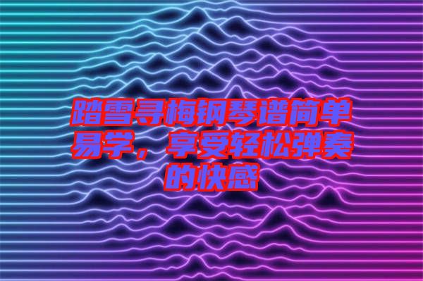 踏雪尋梅鋼琴譜簡單易學，享受輕松彈奏的快感