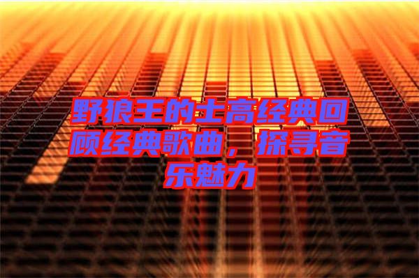 野狼王的士高經典回顧經典歌曲，探尋音樂魅力