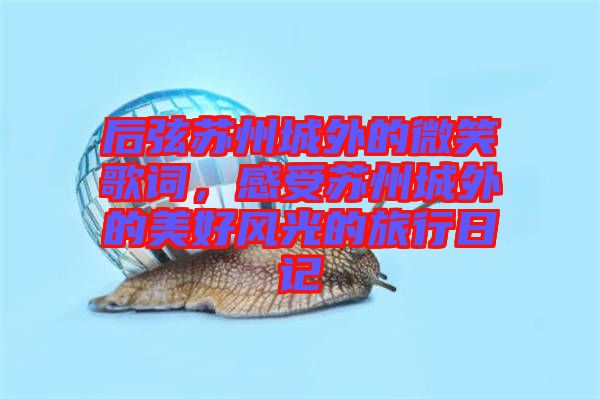 后弦蘇州城外的微笑歌詞，感受蘇州城外的美好風光的旅行日記