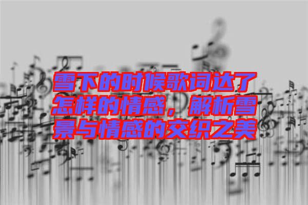 雪下的時候歌詞達了怎樣的情感，解析雪景與情感的交織之美