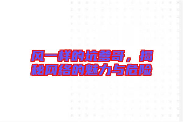 風(fēng)一樣的坑爹哥，揭秘網(wǎng)絡(luò)的魅力與危險