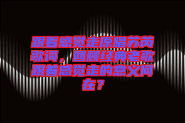 跟著感覺走原唱蘇芮歌詞，回顧經(jīng)典老歌跟著感覺走的意義何在？